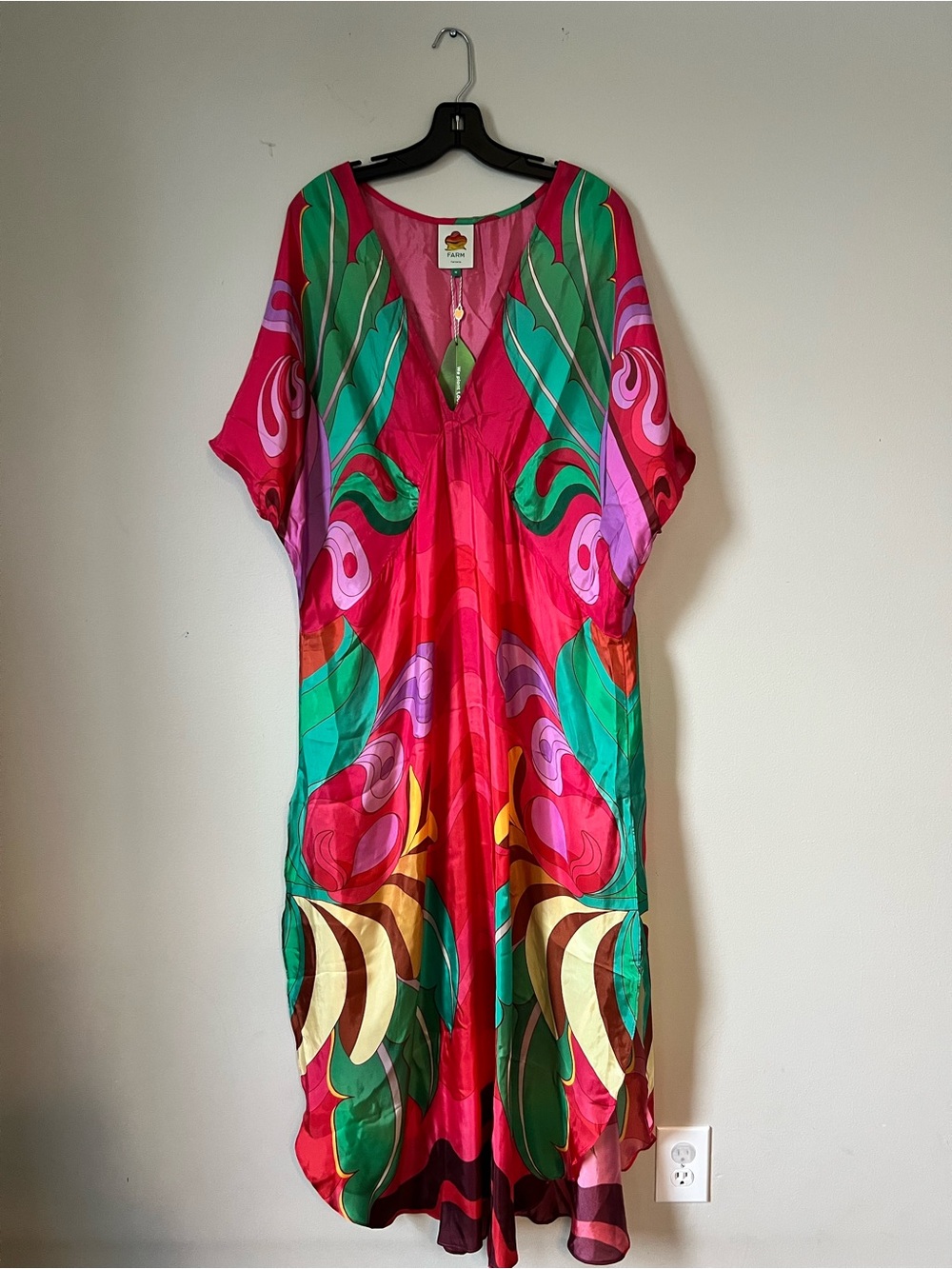 FARM Rio Pink Multicolor Abstract Swim Cover-Up